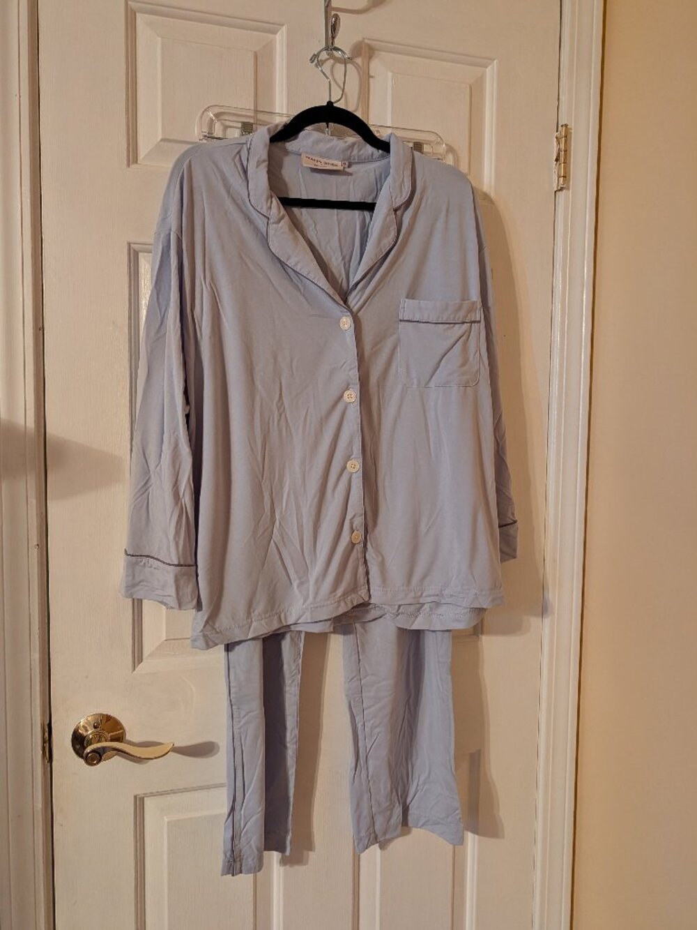 Sleepy Jones + Purple Pajama Set Light Blue ~ XL
